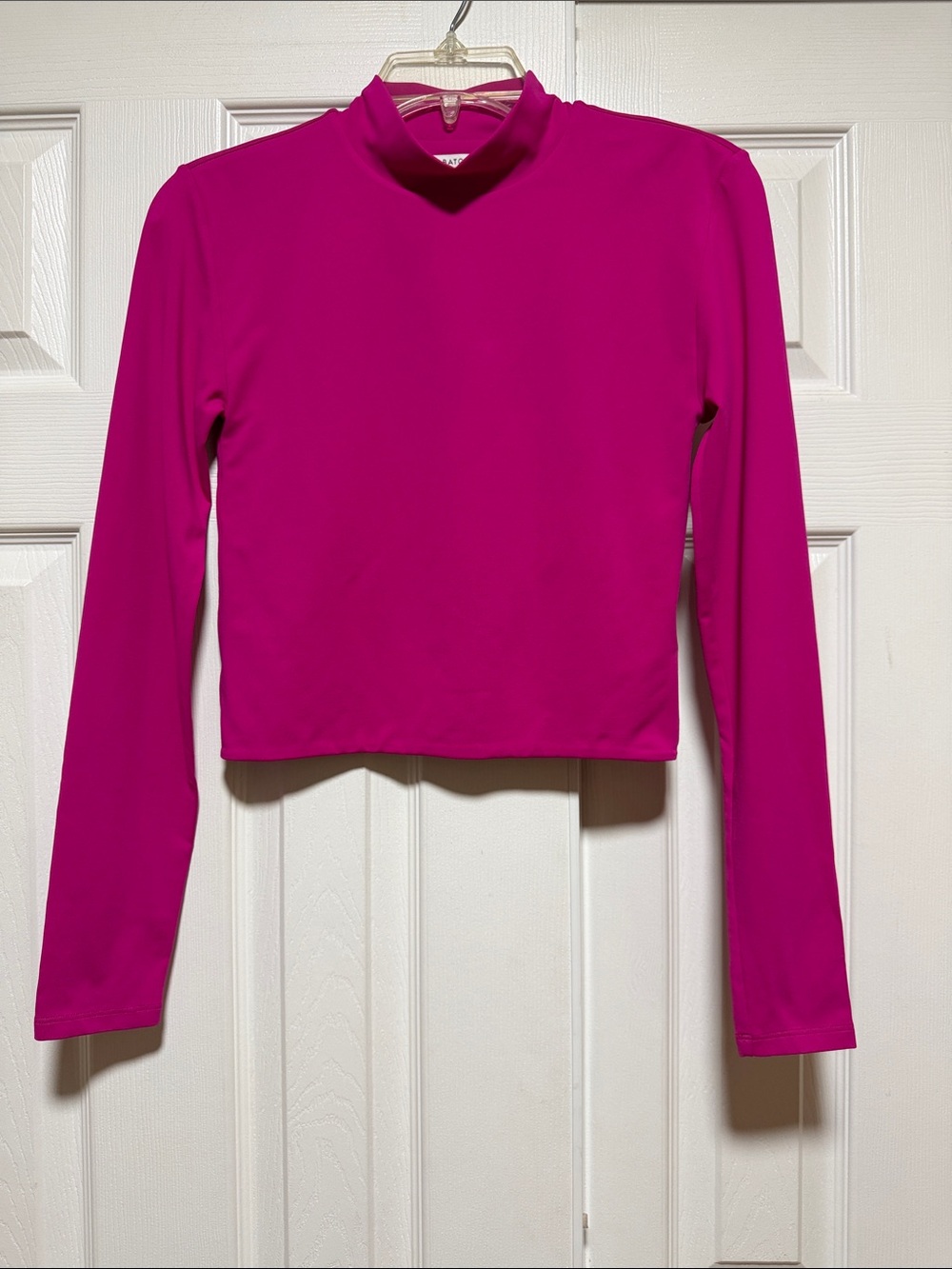 Babaton Aritzia Contour Mock Neck Long Sleeve Top Fuchsia Pink - Size Medium